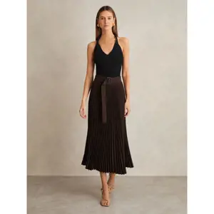 REISS AVA Pleated Belted Midi Skirt